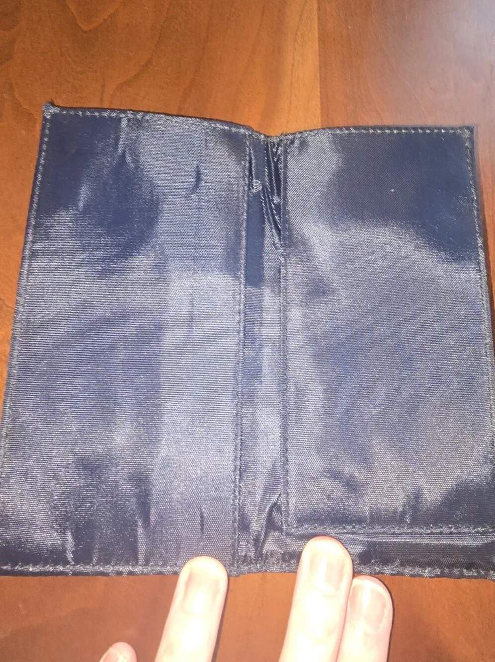 Longaberger Navy Blue ✨ Woven Leather Long Wallet / Checkbook Cover, Like New!